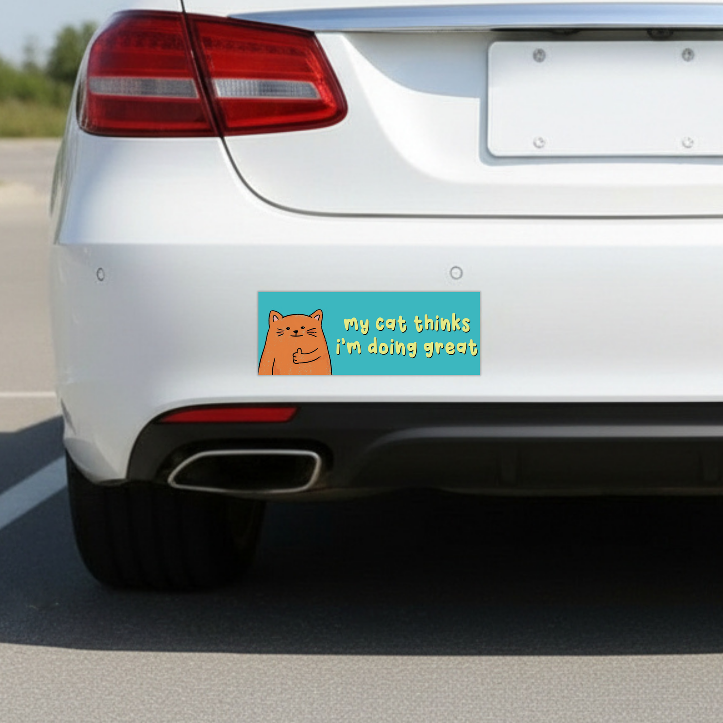 My Cat Thinks I'm Doing Great Bumper Magnet