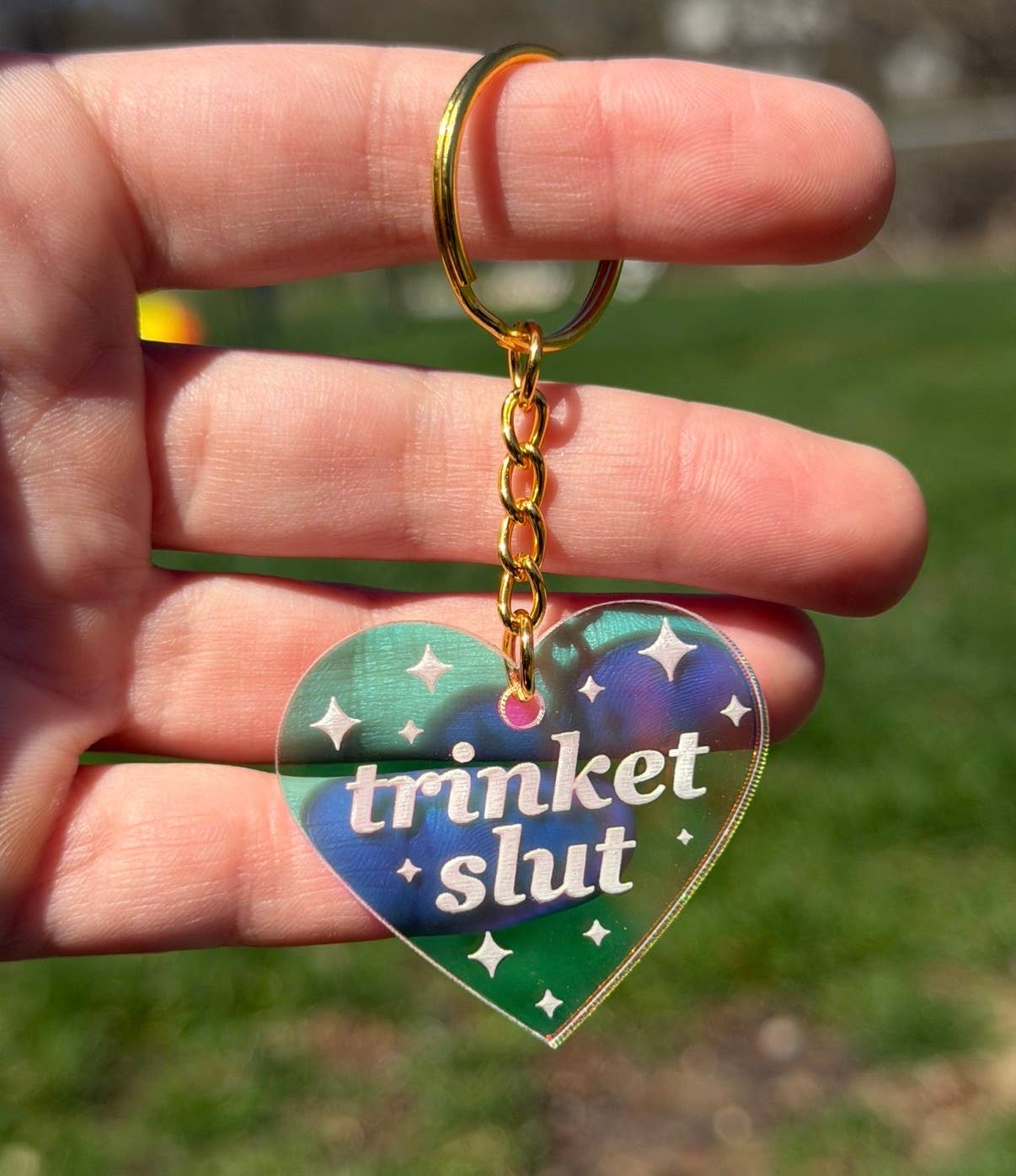Trinket Slut Iridescent Acrylic Keychain