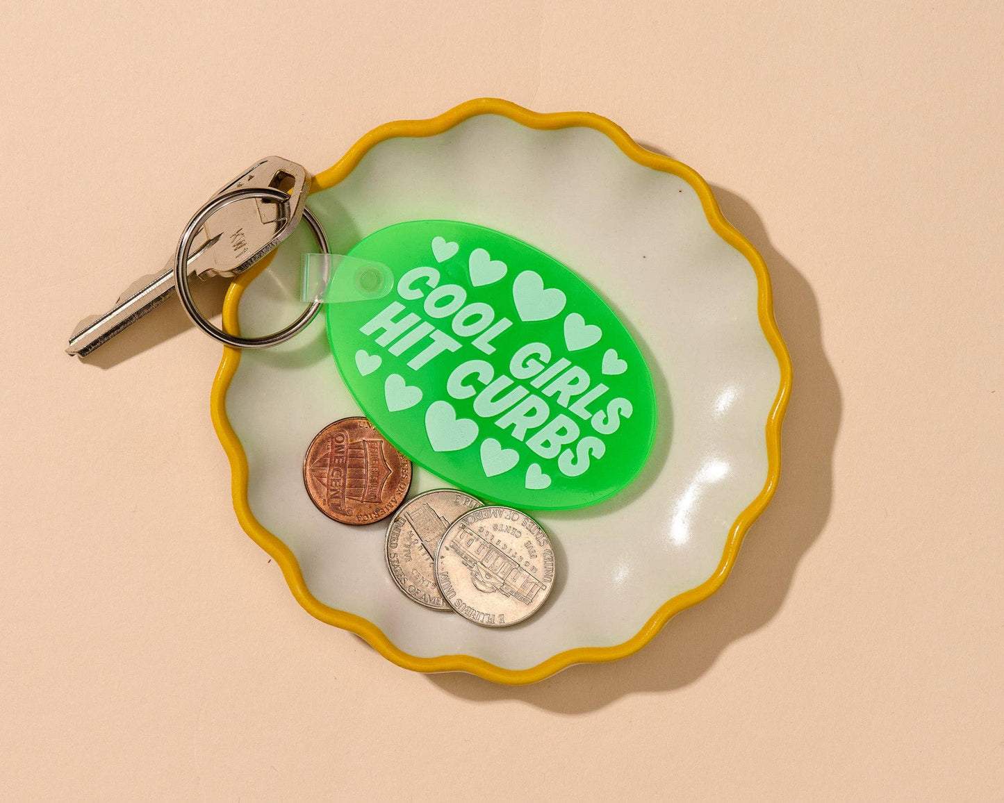 Cool Girls Hit Curbs Keychain
