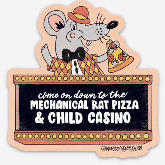 Mechanical Rat Pizza & Child Casino Sticker