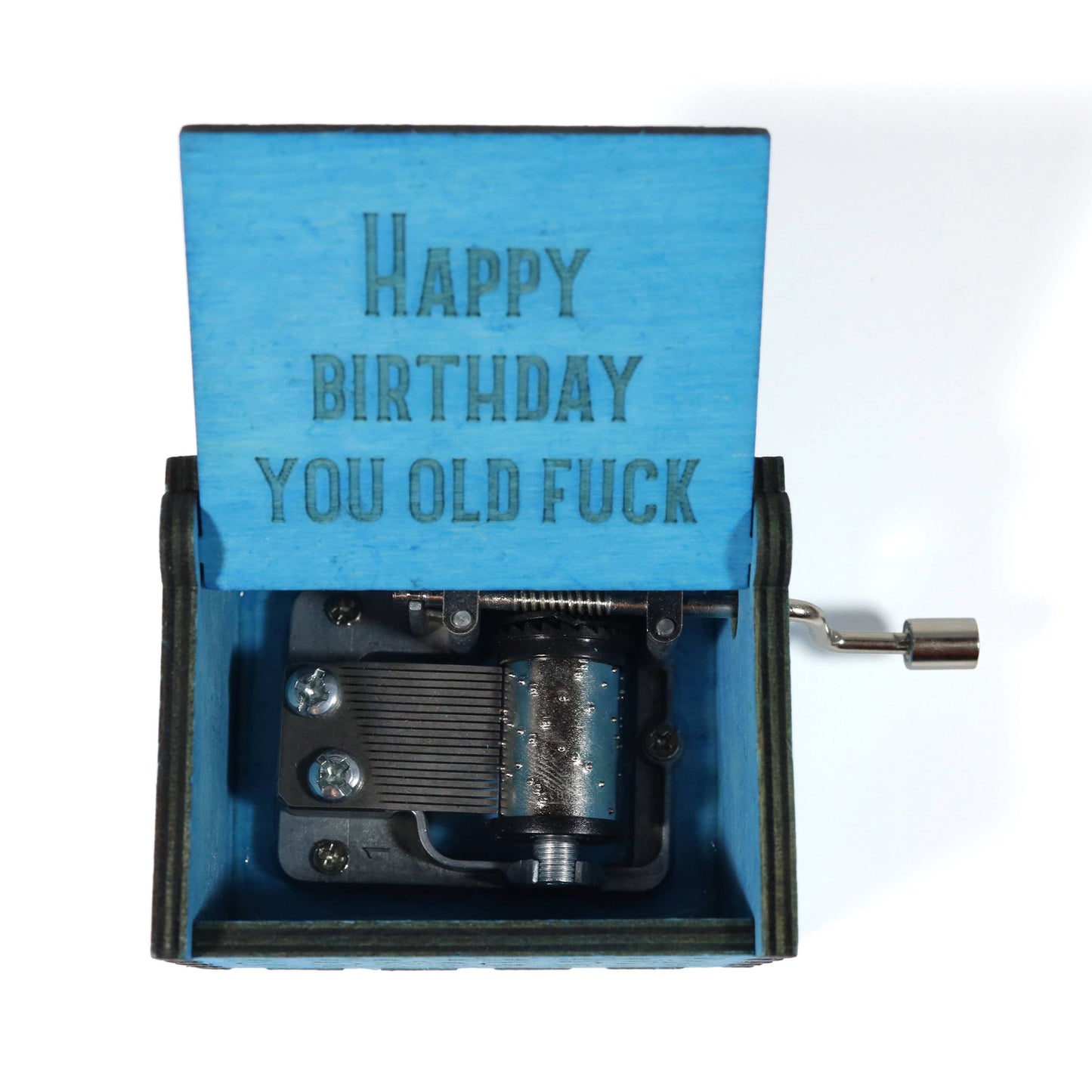 Happy Birthday You Old Fuck Hand-Crank Music Box