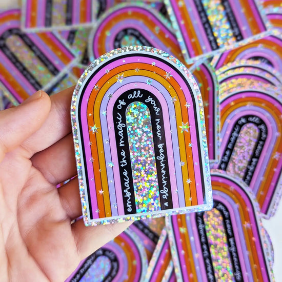 Magic Of New Beginnings Glitter Sticker