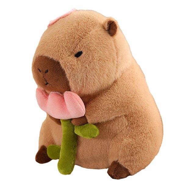 Capybara Kawaii Flower Plushie