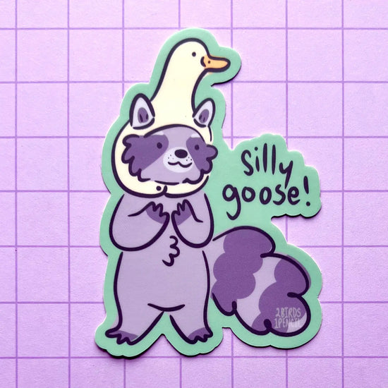 Load image into Gallery viewer, Silly Goose Raccoon Sticker

