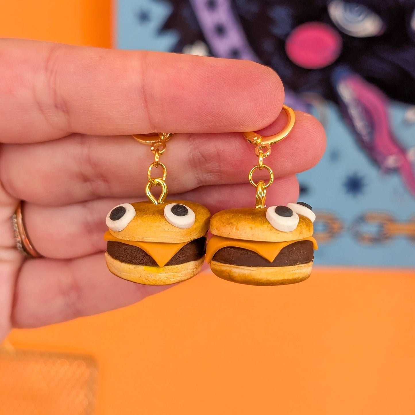 Vintage Burger Earrings