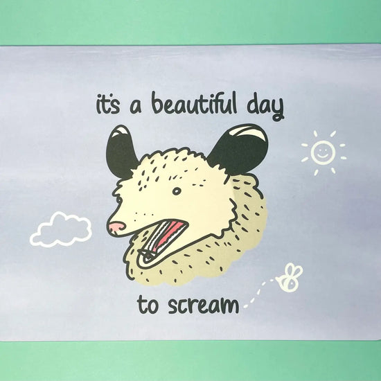 Just Because Screaming Possum Card
