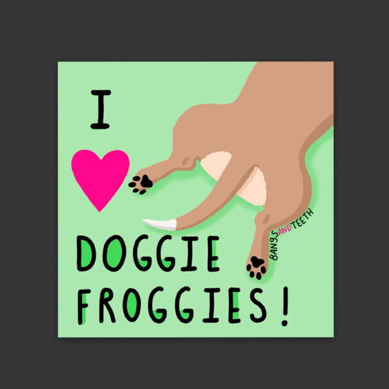 Load image into Gallery viewer, I Love Doggie Froggies Sticker
