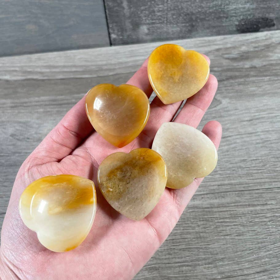 Heart Shaped Worry Stone Crystal Surprise Pull