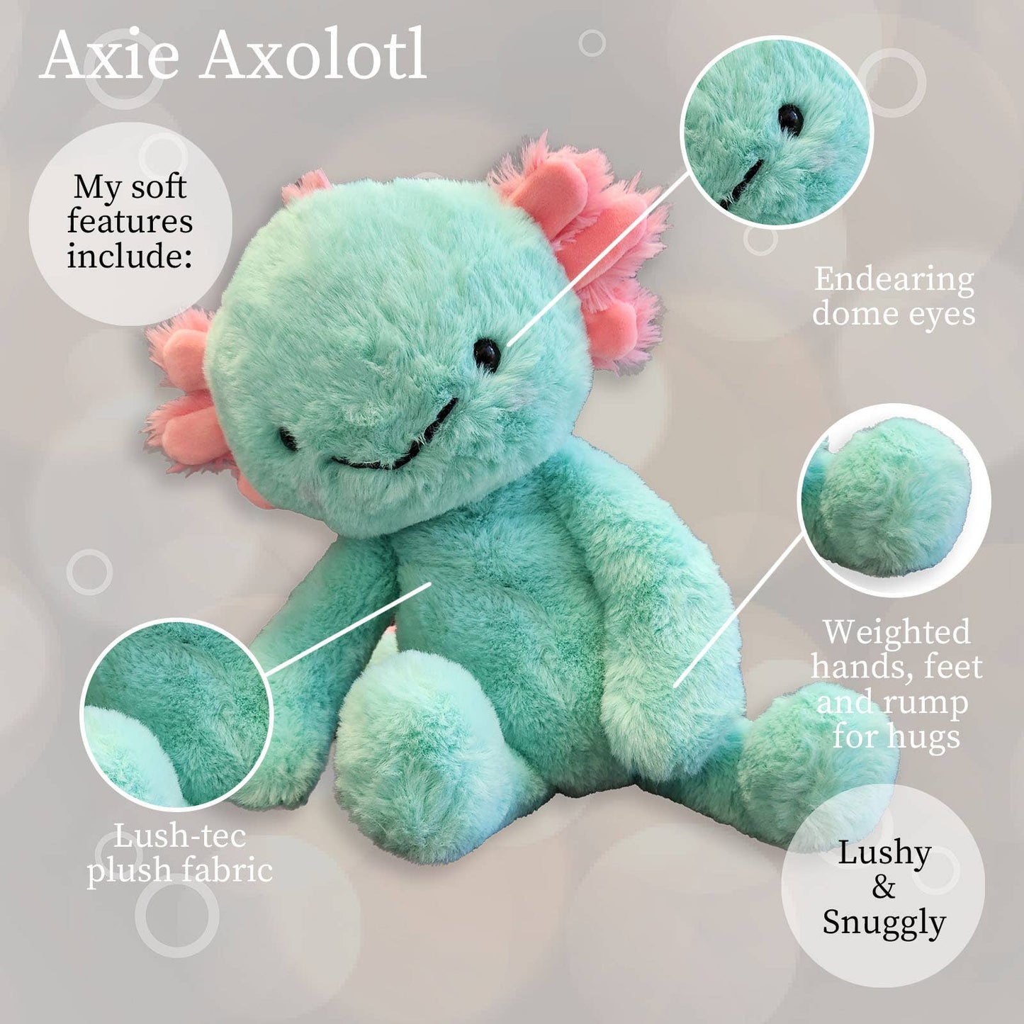 Aqua Axolotl Plushie
