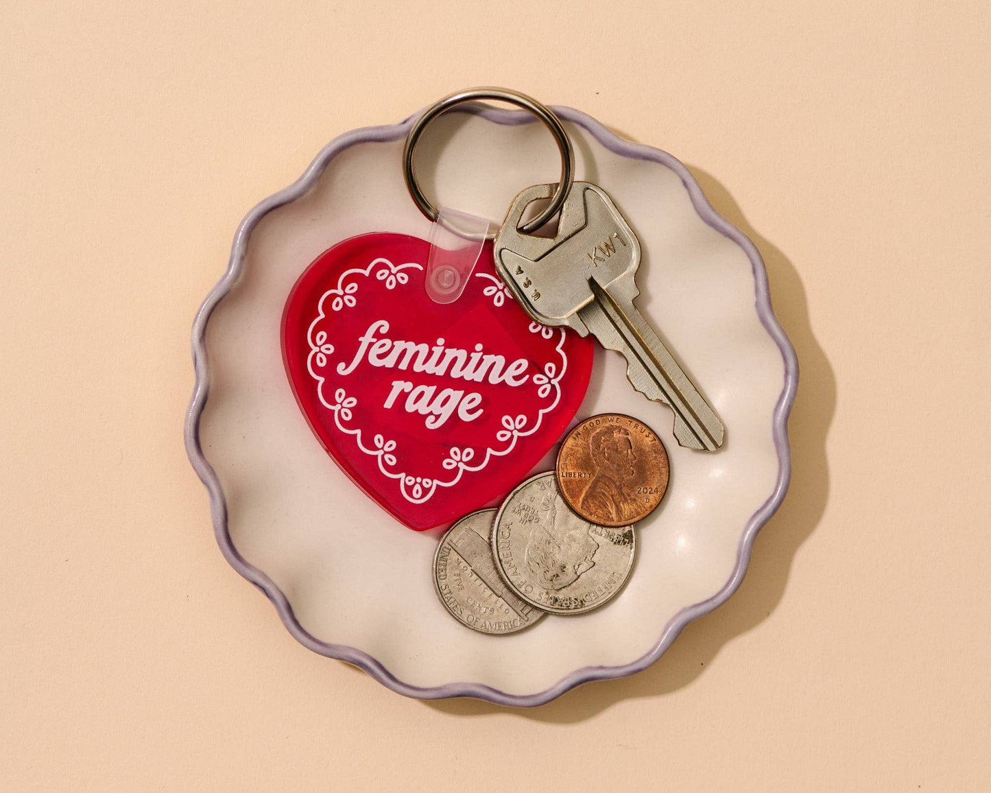 Feminine Rage Heart Keychain