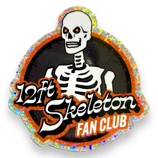 12ft Skeleton Fan Club Glitter Holographic Sticker