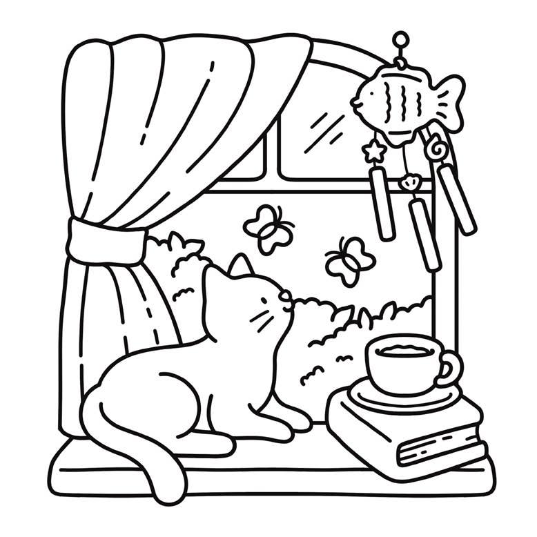 Cat Moments: Meow Life Coloring Book