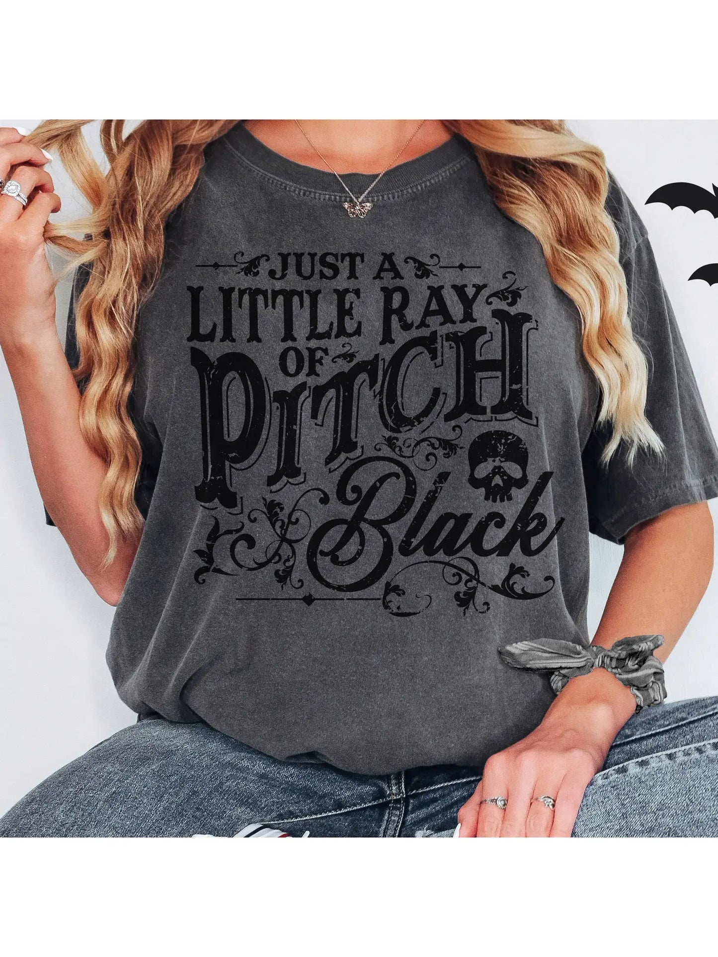 Load image into Gallery viewer, Just A Little Ray of Pitch Black Unisex Tee
