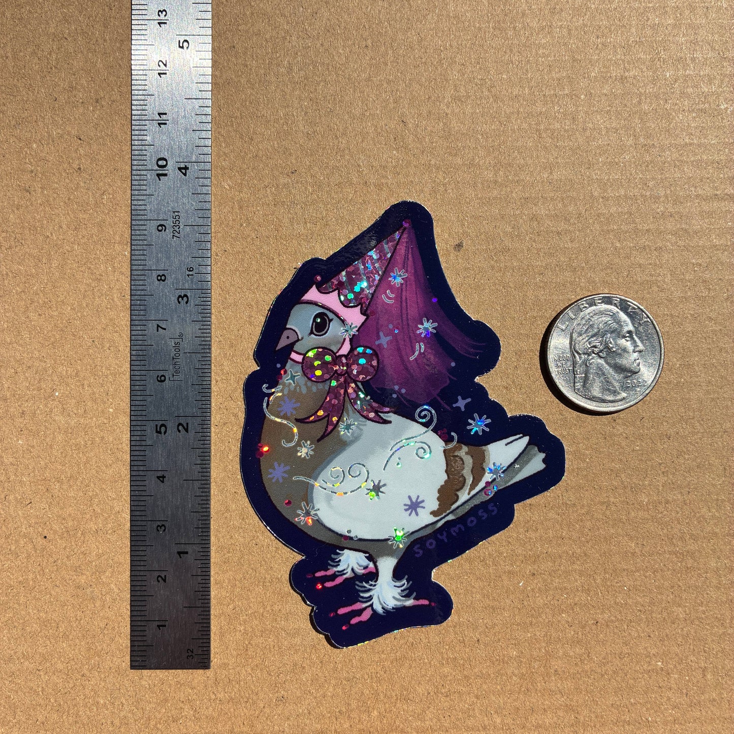 Princess Pigeon Glitter Sticker