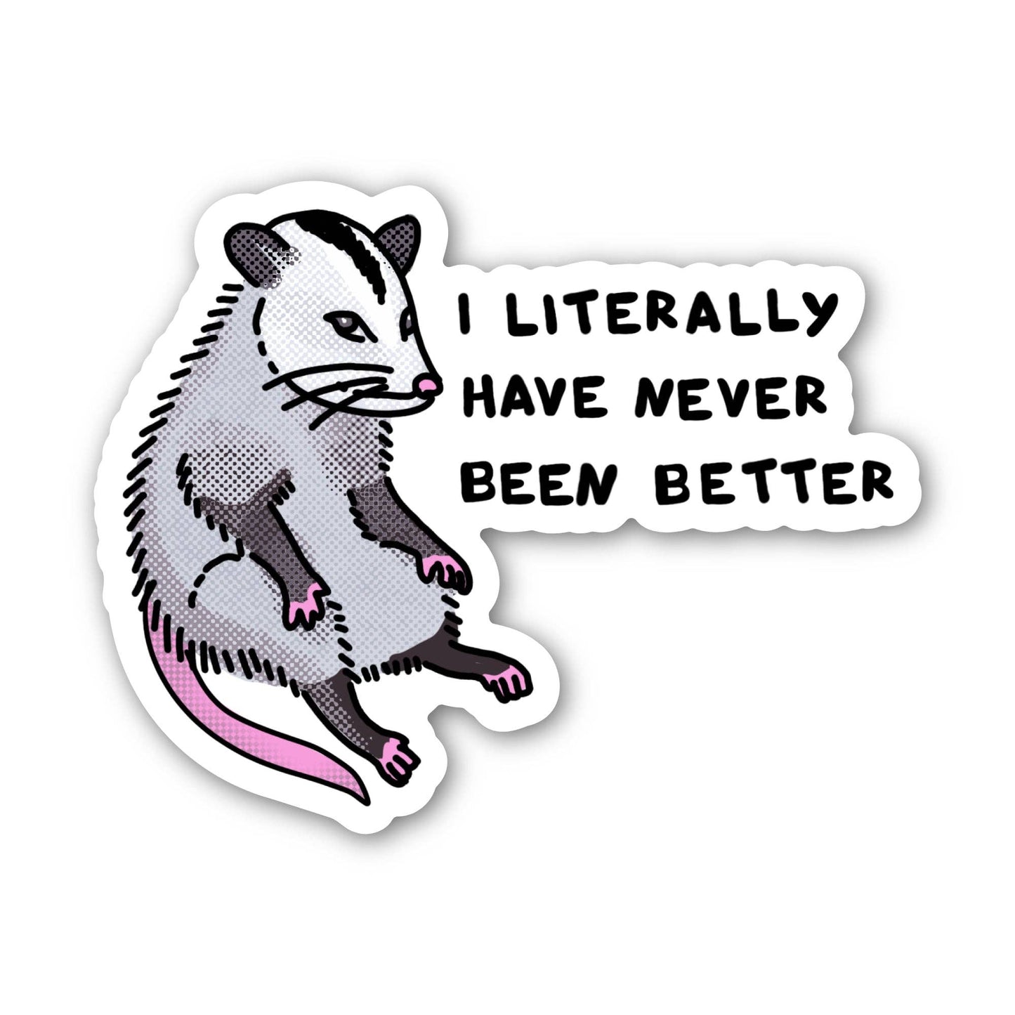 I Literally Have Never Been Better Possum Sticker