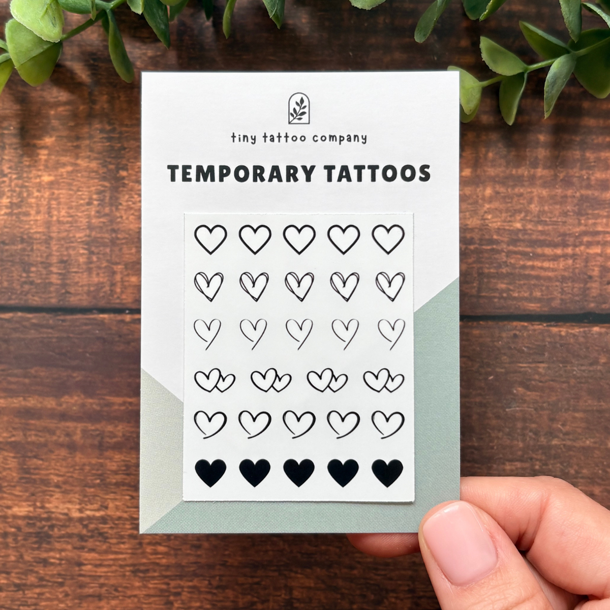 Mini Heart Temporary Tattoo Pack 🖤