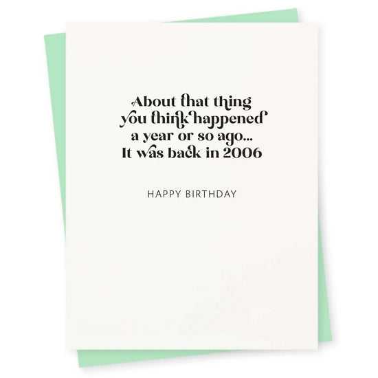 About That Thing Birthday Card