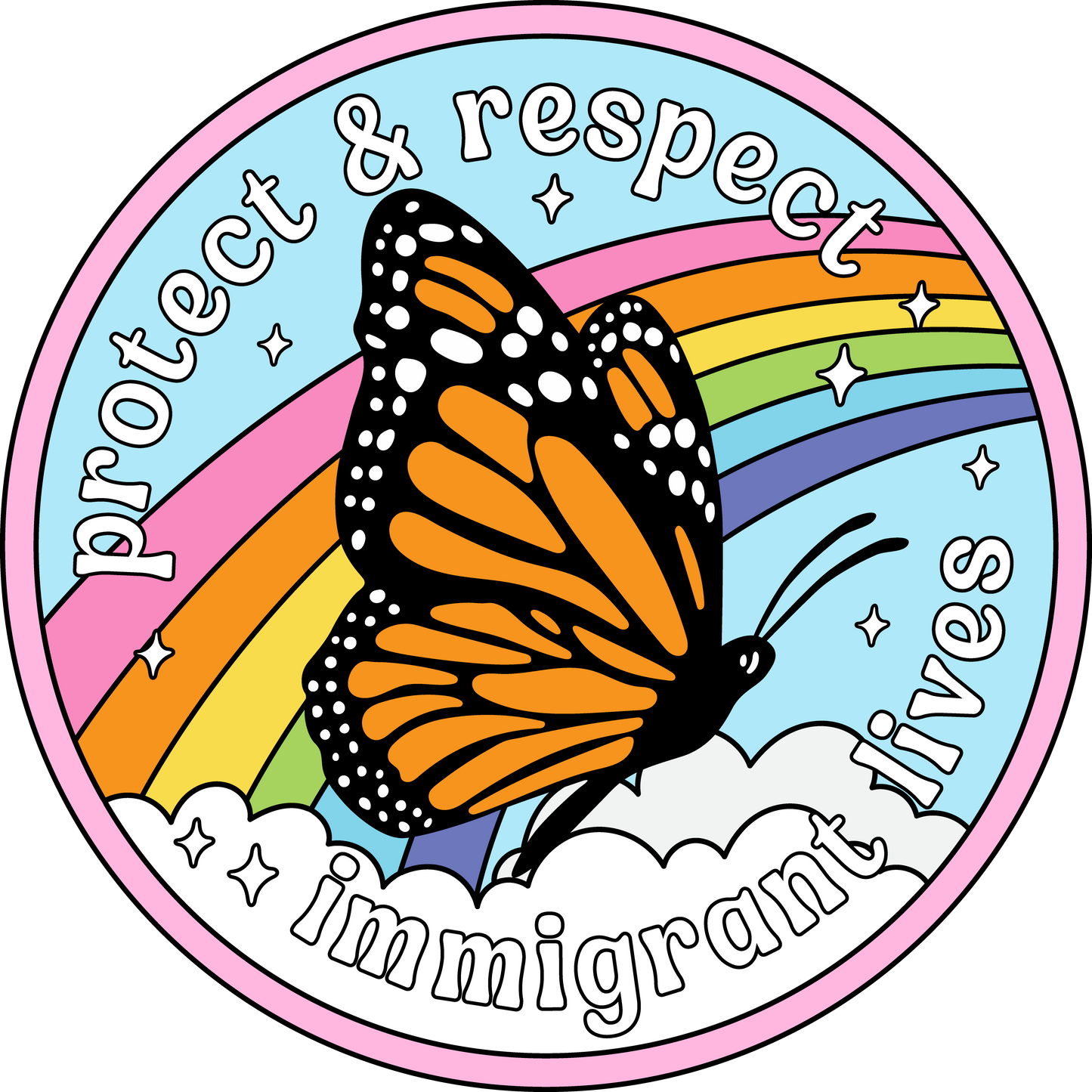 Protect & Respect Immigrant Lives Sticker