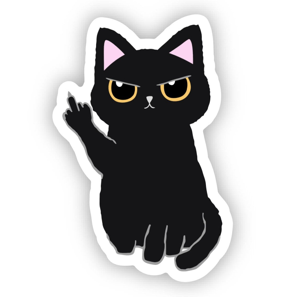 Cat With Rude Finger Sticker High Quality Vinyl Stickers β Page 19 β Hilarious Humanitarian