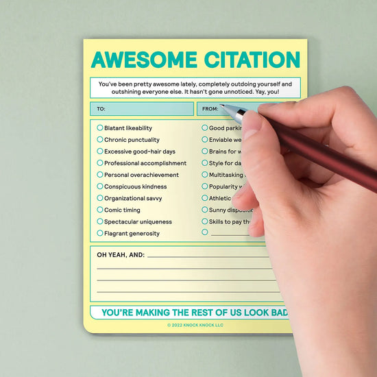 Awesome Citation Nifty Note Pad (Pastel)