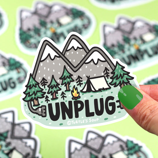 Unplug in Nature Sticker