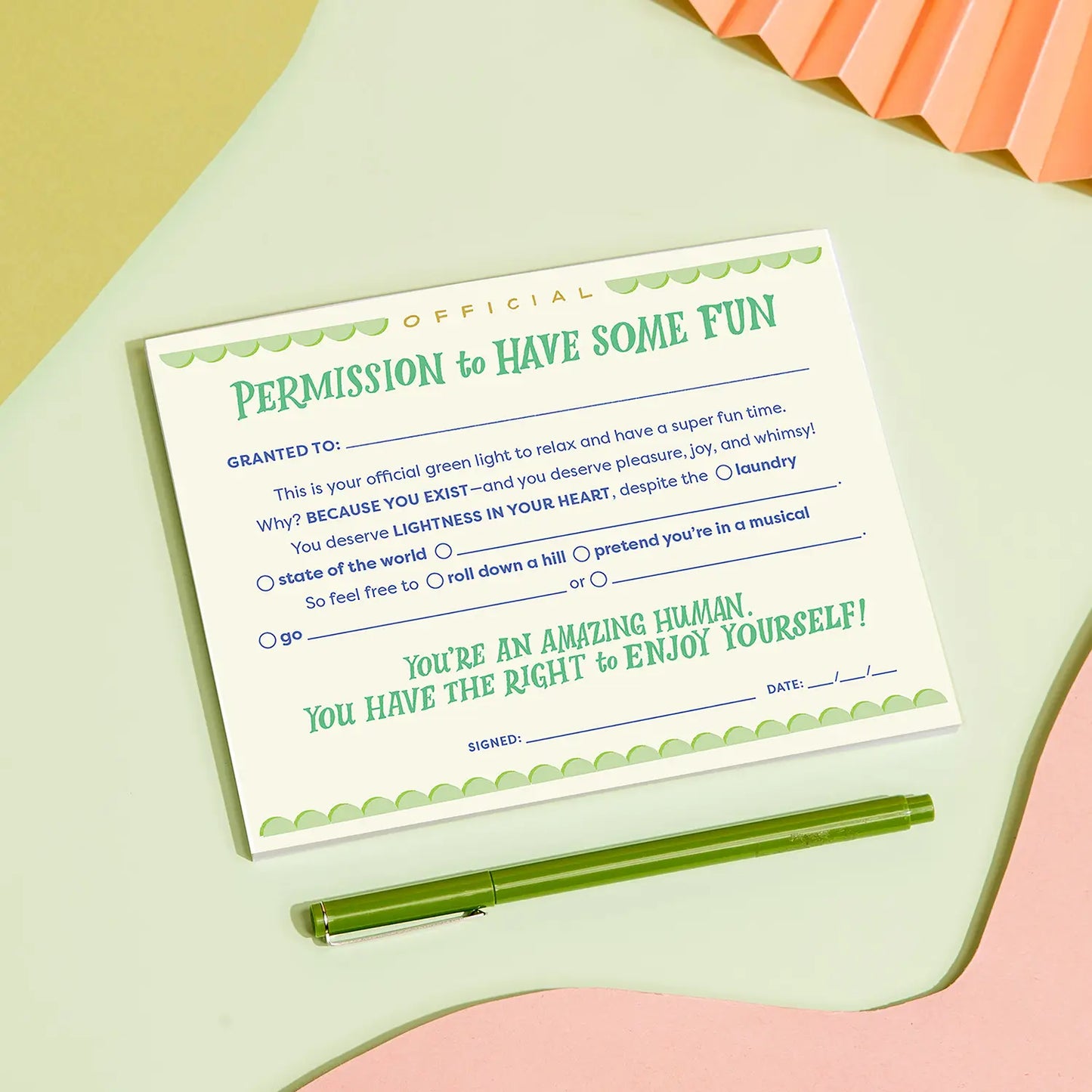 Permission to Have Some Fun Notepad