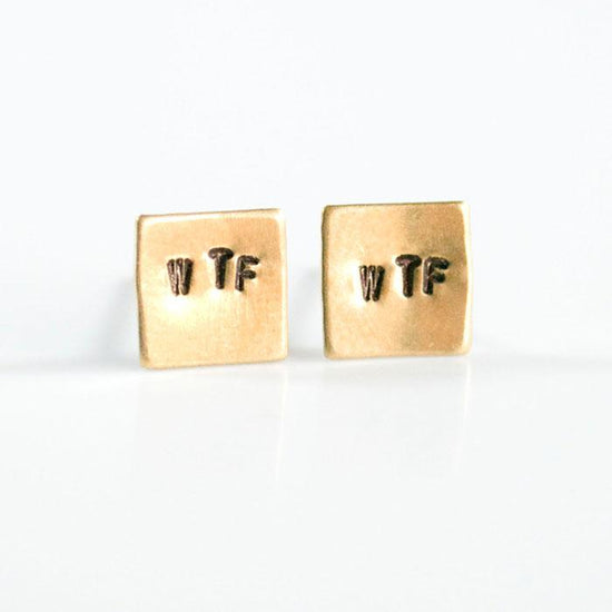 Load image into Gallery viewer, WTF Square Earrings
