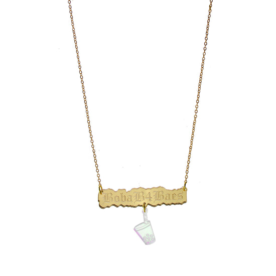Load image into Gallery viewer, Boba B4 Baes Necklace - Gold-Iridescent
