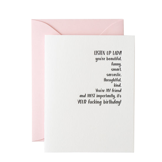 Load image into Gallery viewer, Listen Up Lady Birthday Card

