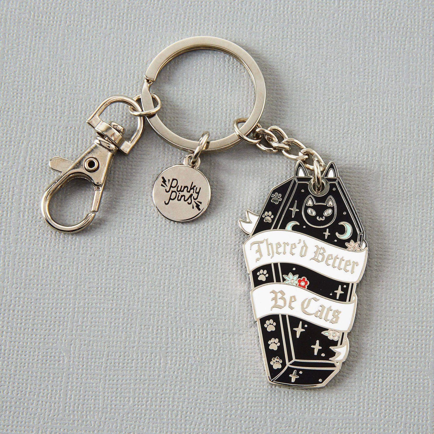 There'd Better Be Cats Enamel Keyring