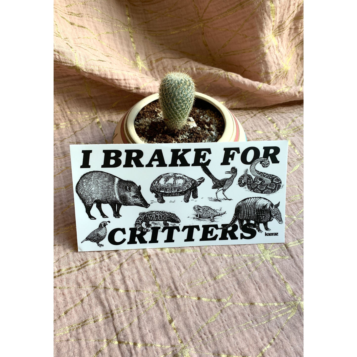 I Brake For Critters Bumper Sticker