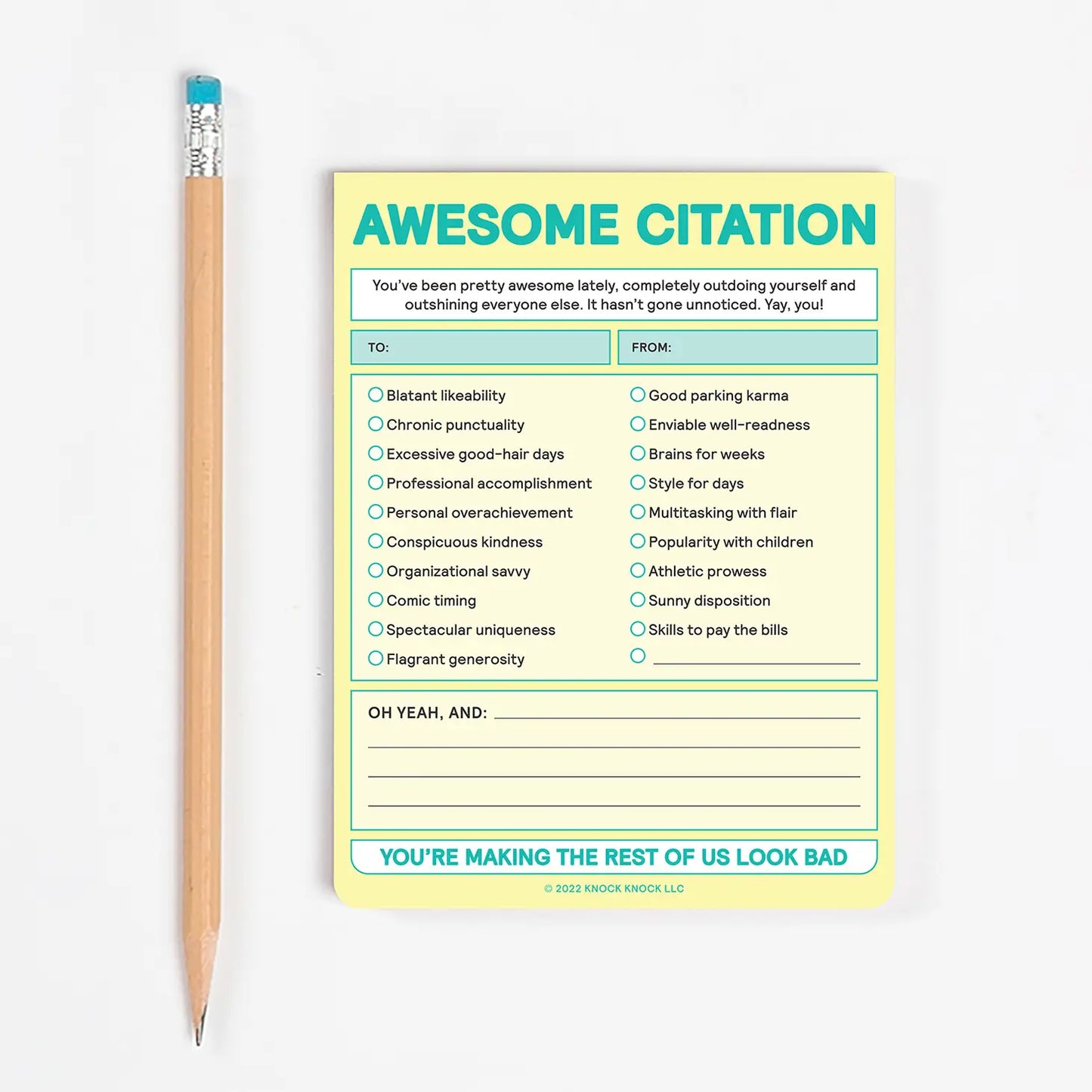 Awesome Citation Nifty Note Pad (Pastel)