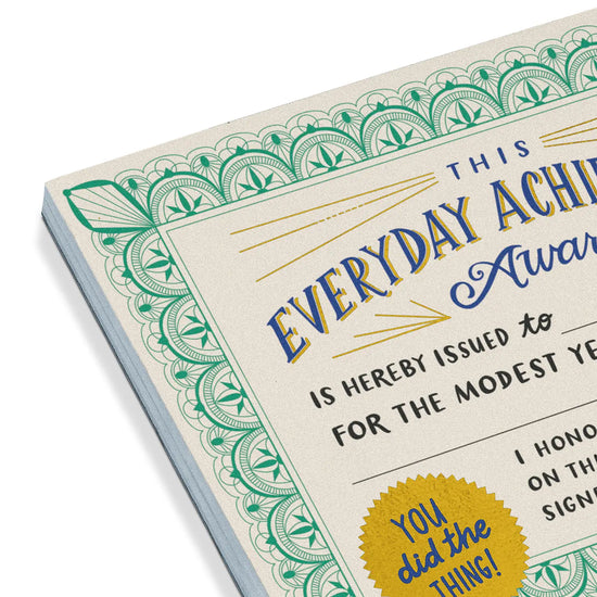 Everyday Achievement Certificate Notepad