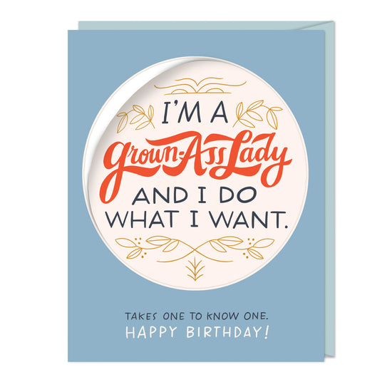 I’m a Grown-Ass Lady Birthday Sticker Card