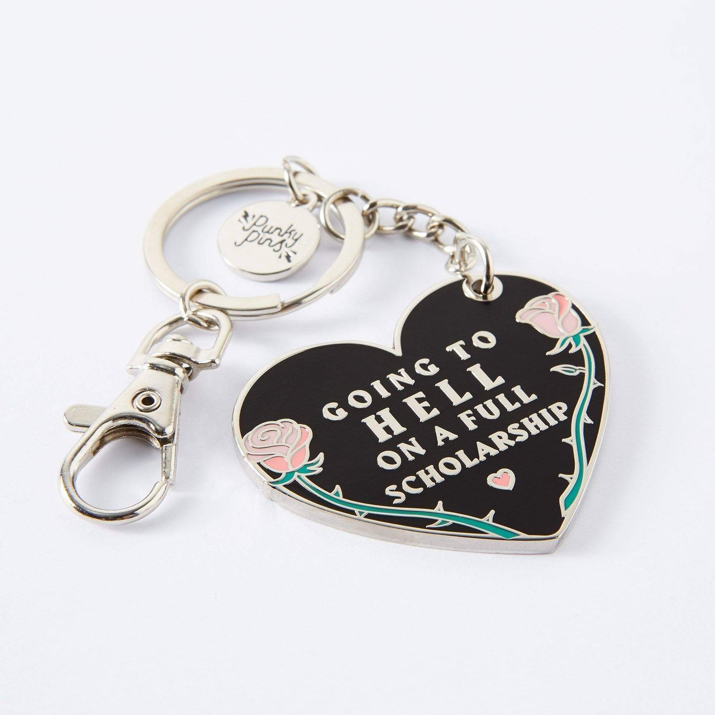 Going to Hell On A Full Scholarship Enamel Keychain