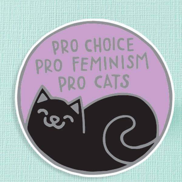 Black & Lilac Pro Cats Sticker