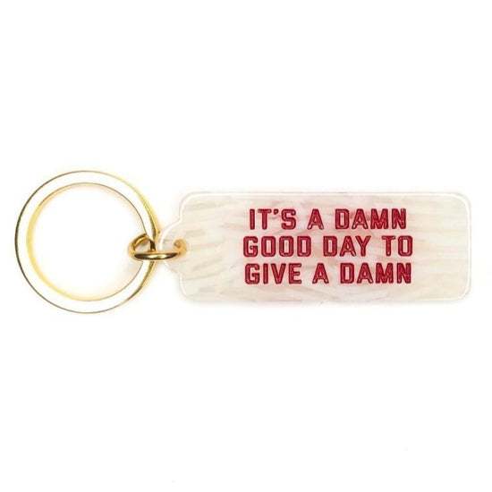 Give A Damn Rectangle Keytag