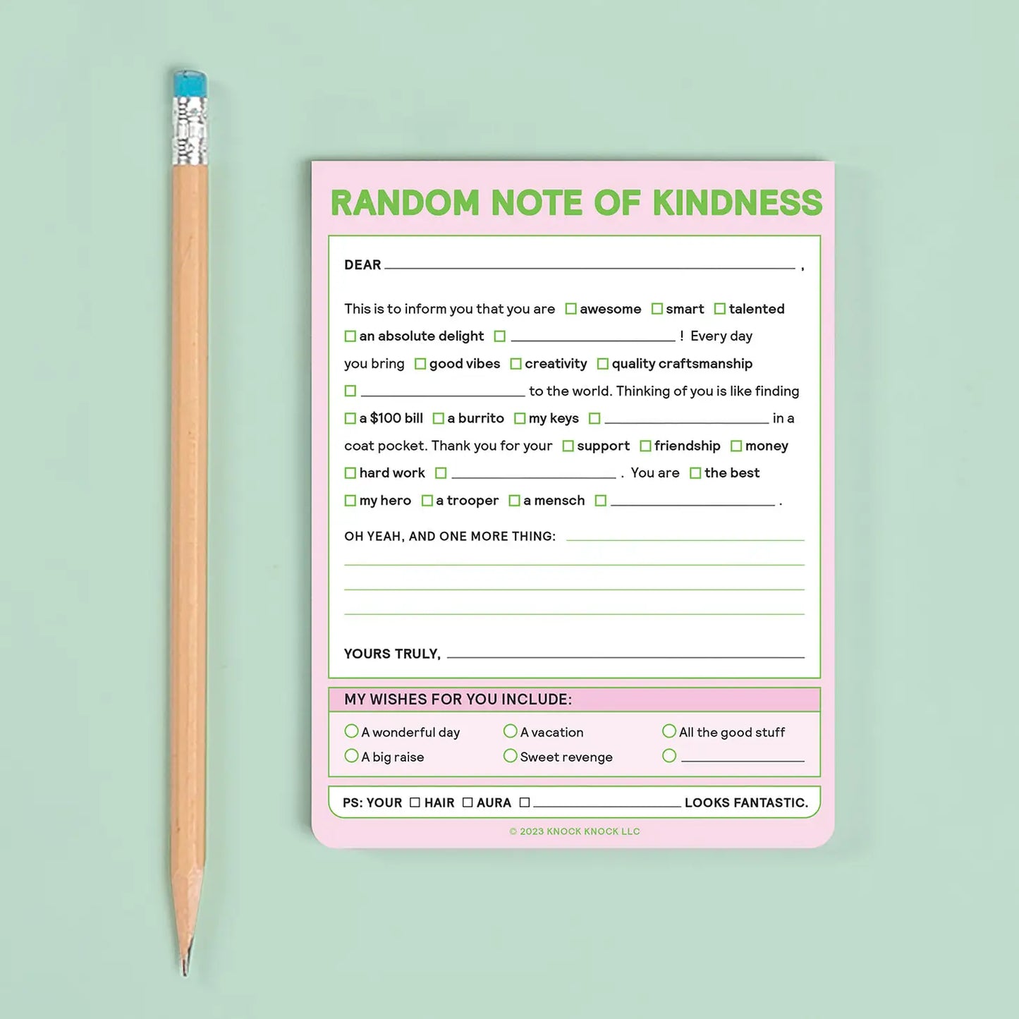 Random Note of Kindness Nifty Note Pad -50 Sheets – Hilarious Humanitarian