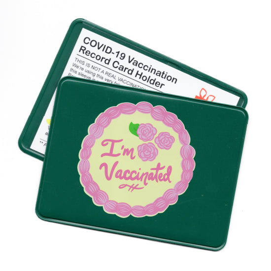Green Cake Vaccinated Card Holder