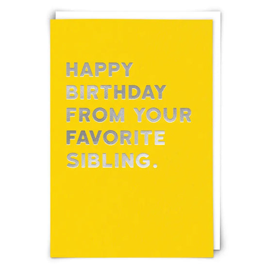Favorite Sibling Birthday Card