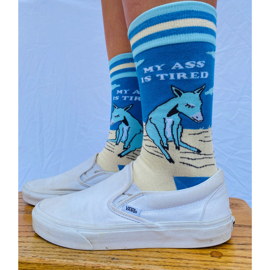 My Ass Is Tired Womens Crew Socks
