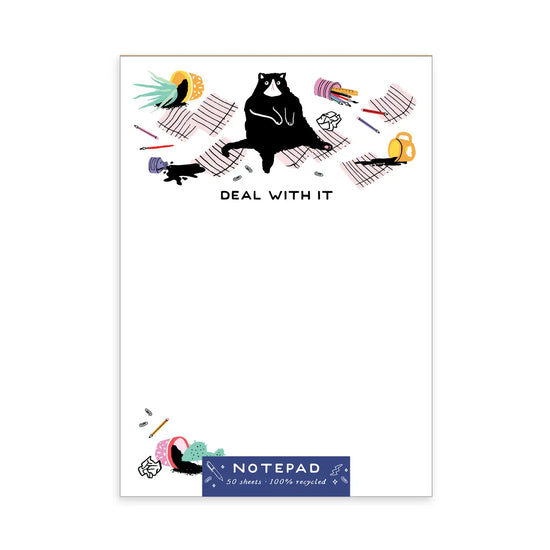 Load image into Gallery viewer, Deal With It Cat Notepad - 50 sheets
