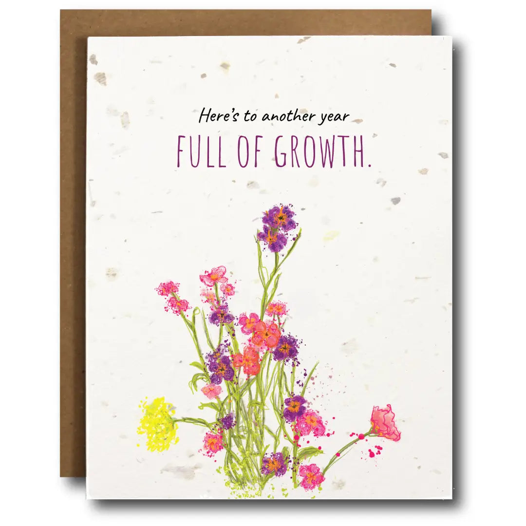 Load image into Gallery viewer, Plantable Full of Growth Birthday Card
