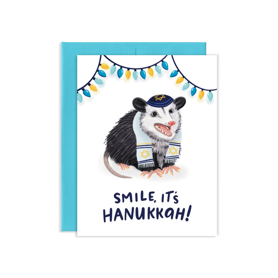 Load image into Gallery viewer, Smile Hanukkah Opossum Card
