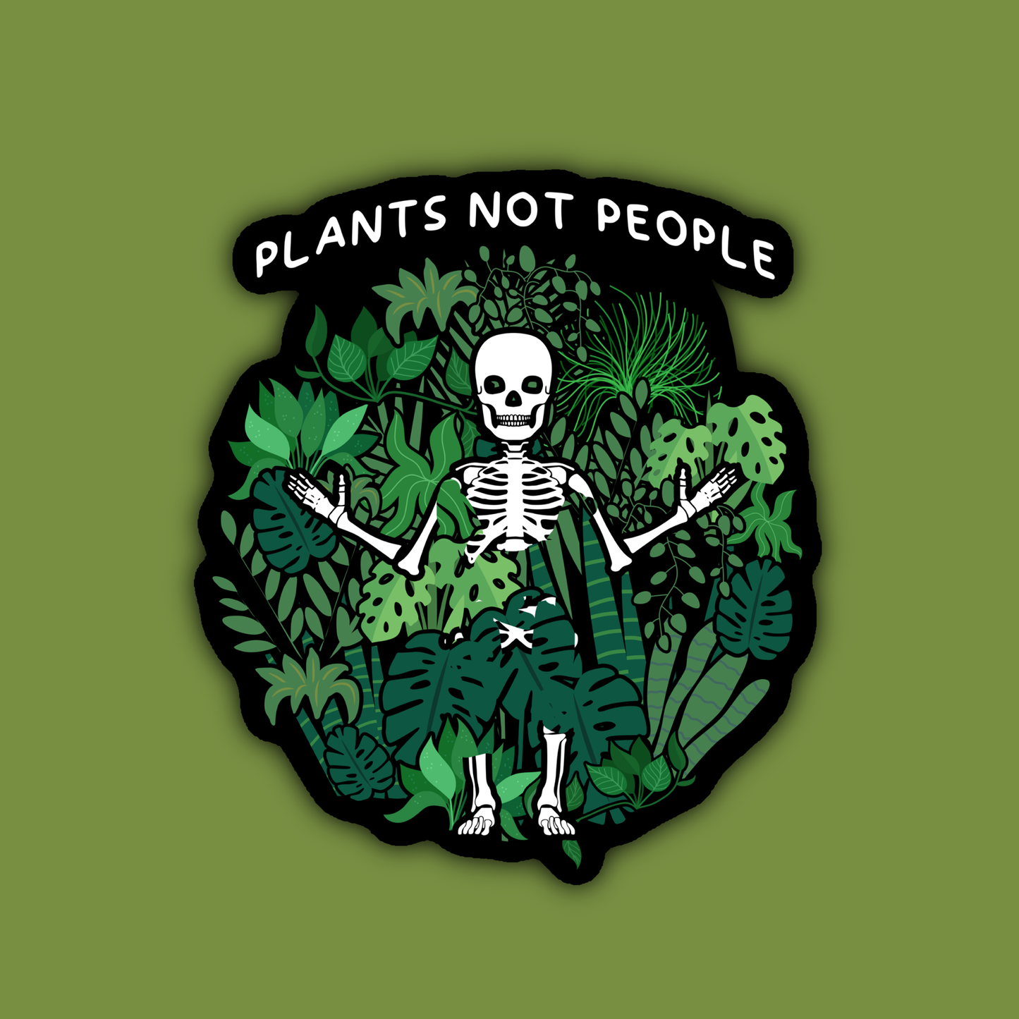 Plants Not People Sticker