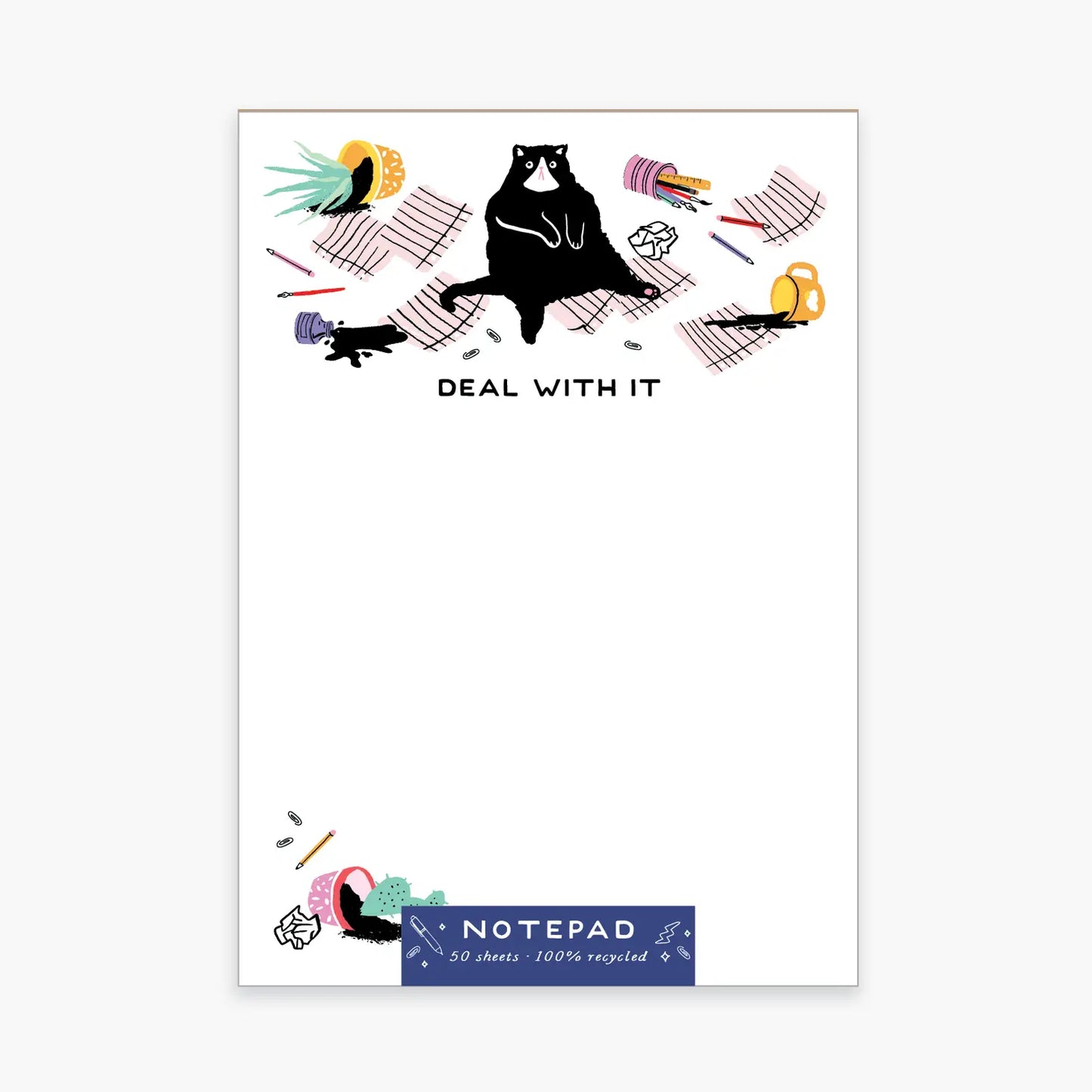 Deal With It Cat Notepad - 50 sheets