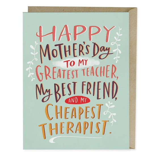Load image into Gallery viewer, Cheapest Therapist Mother&amp;#39;s Day Card

