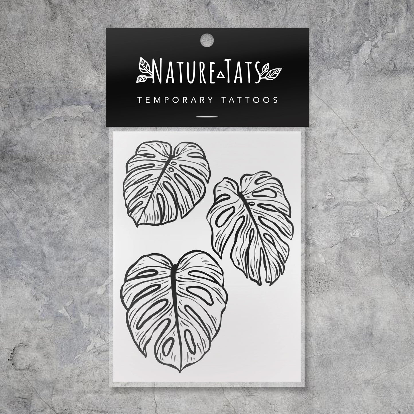 black monstera tattoo Monstera Leaves Temporary Tattoo