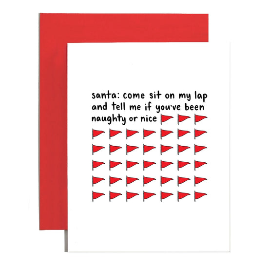 Load image into Gallery viewer, Santa Red Flag Holiday Card
