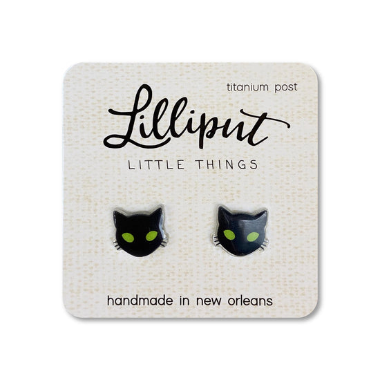 Spooky Black Cat Earrings